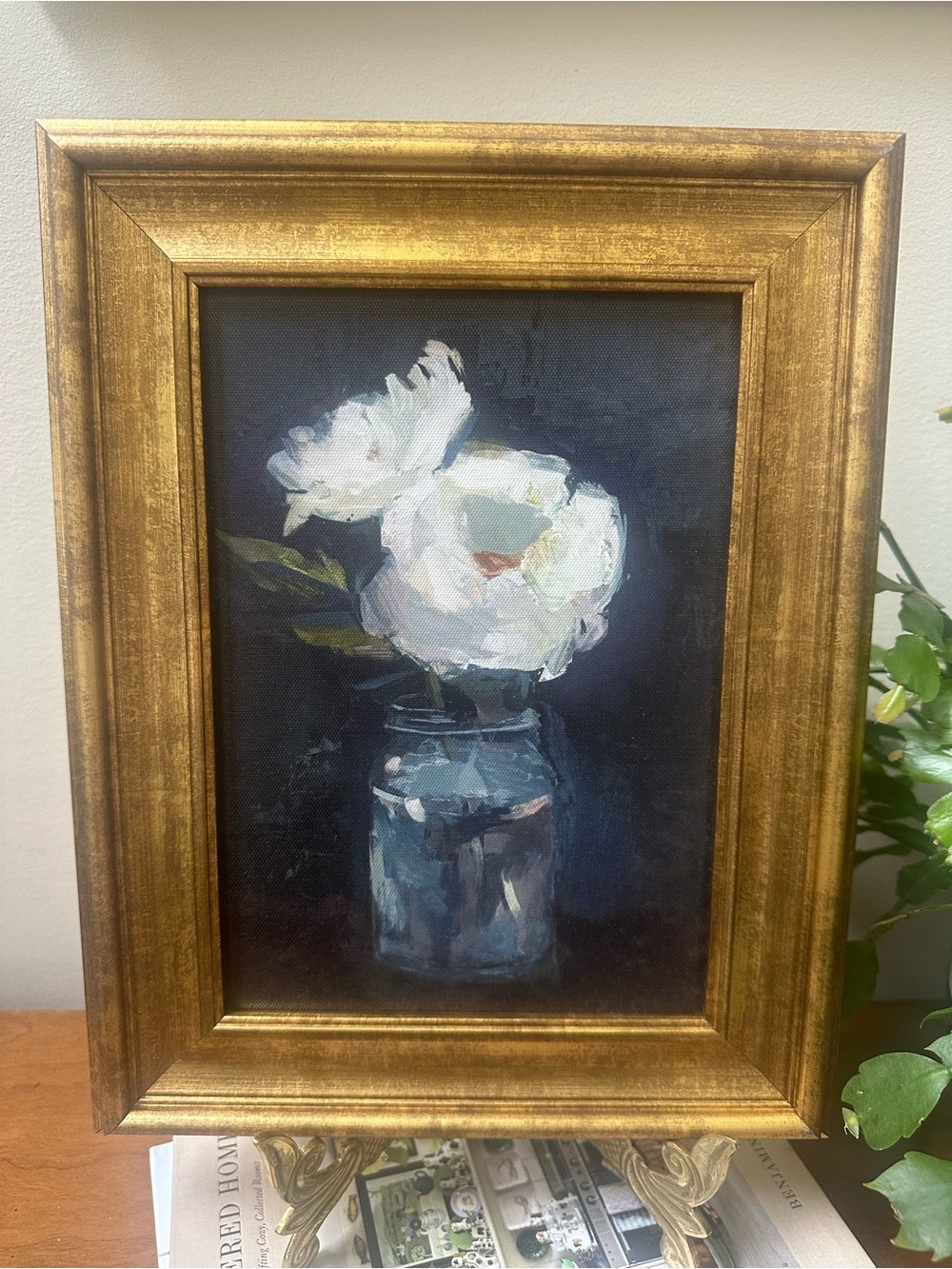Studio McGee Navy Floral Canvas Art